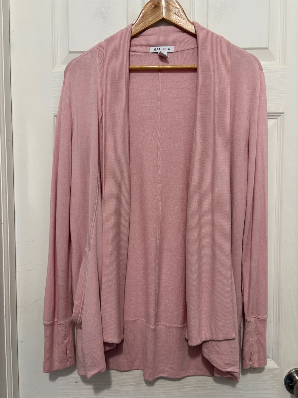 Athleta Pranayama Restore Wrap Open Sweater Light Pink